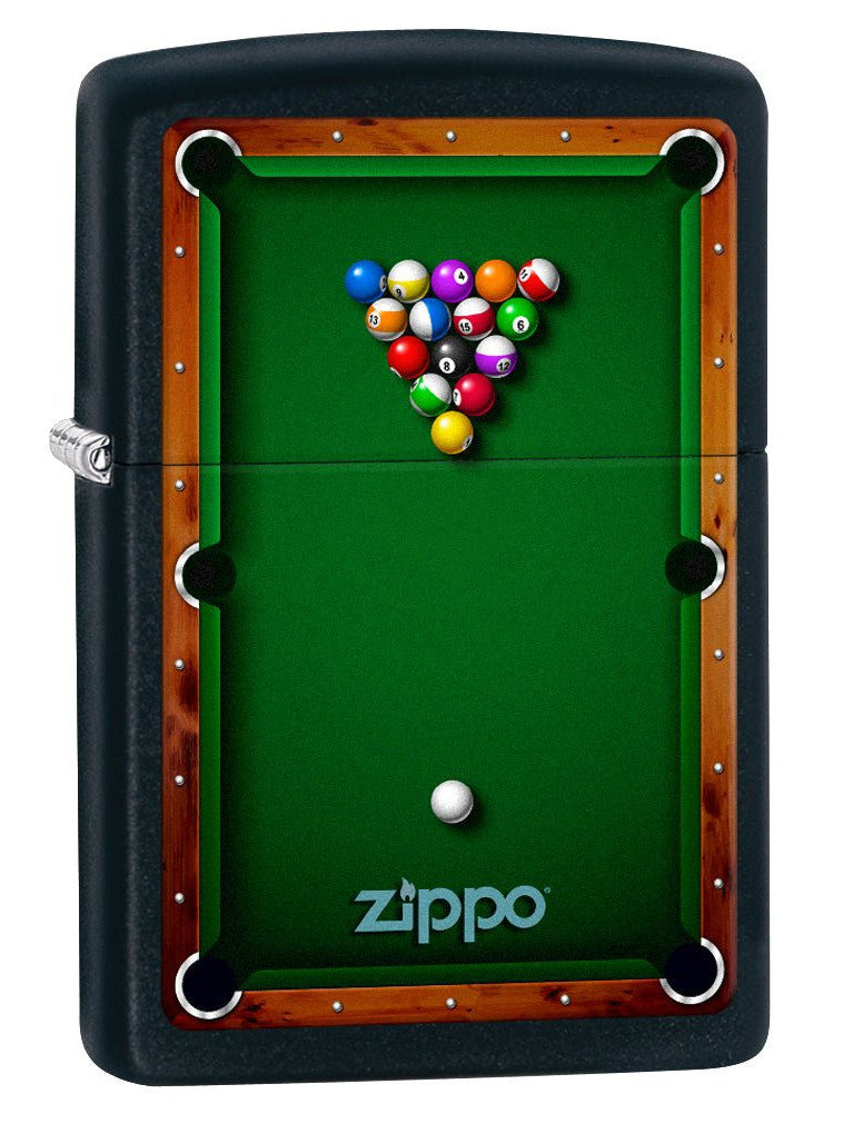 Zippo Lighter: Pool Table - Black Matte 78201