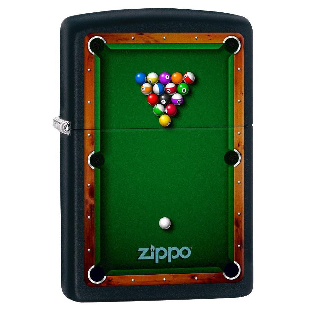 Zippo Lighter: Pool Table - Black Matte 78201
