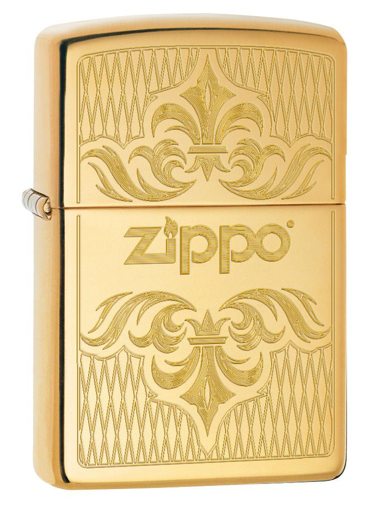 Zippo Lighter: Regal Zippo Design, Engraved - High Polish Brass 79098