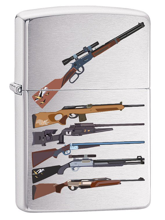 Zippo Lighter: Rifle Designs - Brushed Chrome 79725