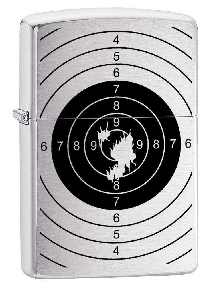 Zippo Lighter: Shooting Target with Holes - Brushed Chrome 80571