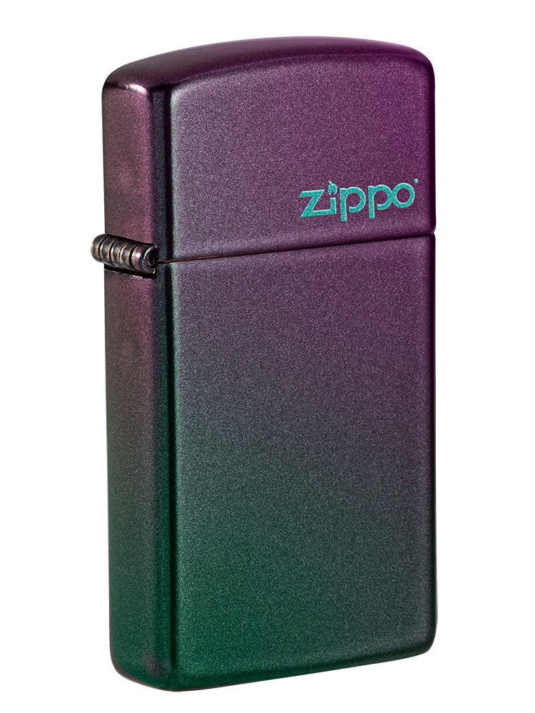 Zippo Lighter: Slim, Zippo Logo - Iridescent 49267ZL