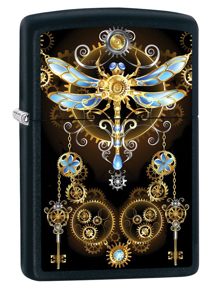 Zippo Lighter: Steampunk Dragonfly - Black Matte 79992