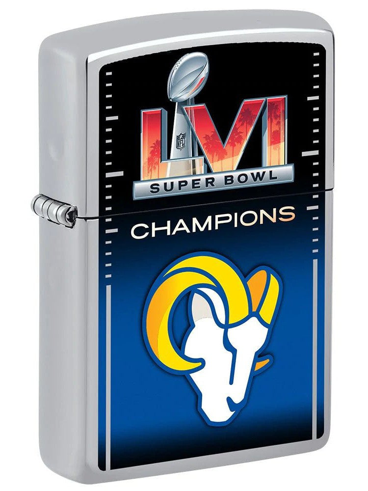 Zippo Lighter: Super Bowl LVI, Los Angeles Rams - High Polish Chrome 48106
