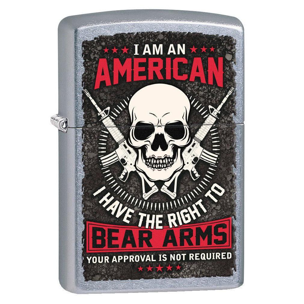 Zippo Lighter: The Right to Bear Arms - Street Chrome 80858