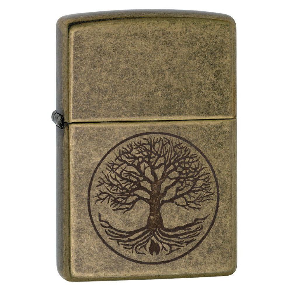Zippo Lighter: Tree of Life - Antique Brass 29149
