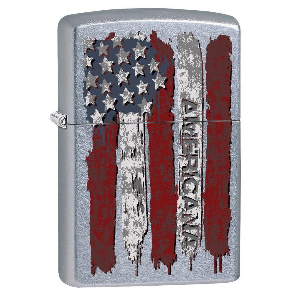 Zippo Lighter: United States Flag, Americana - Street Chrome 78480