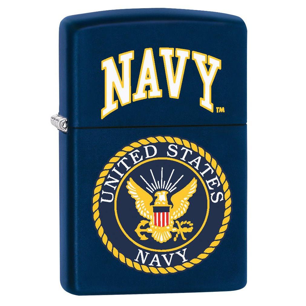 Zippo Lighter: United States Navy Logo - Navy Matte 76926