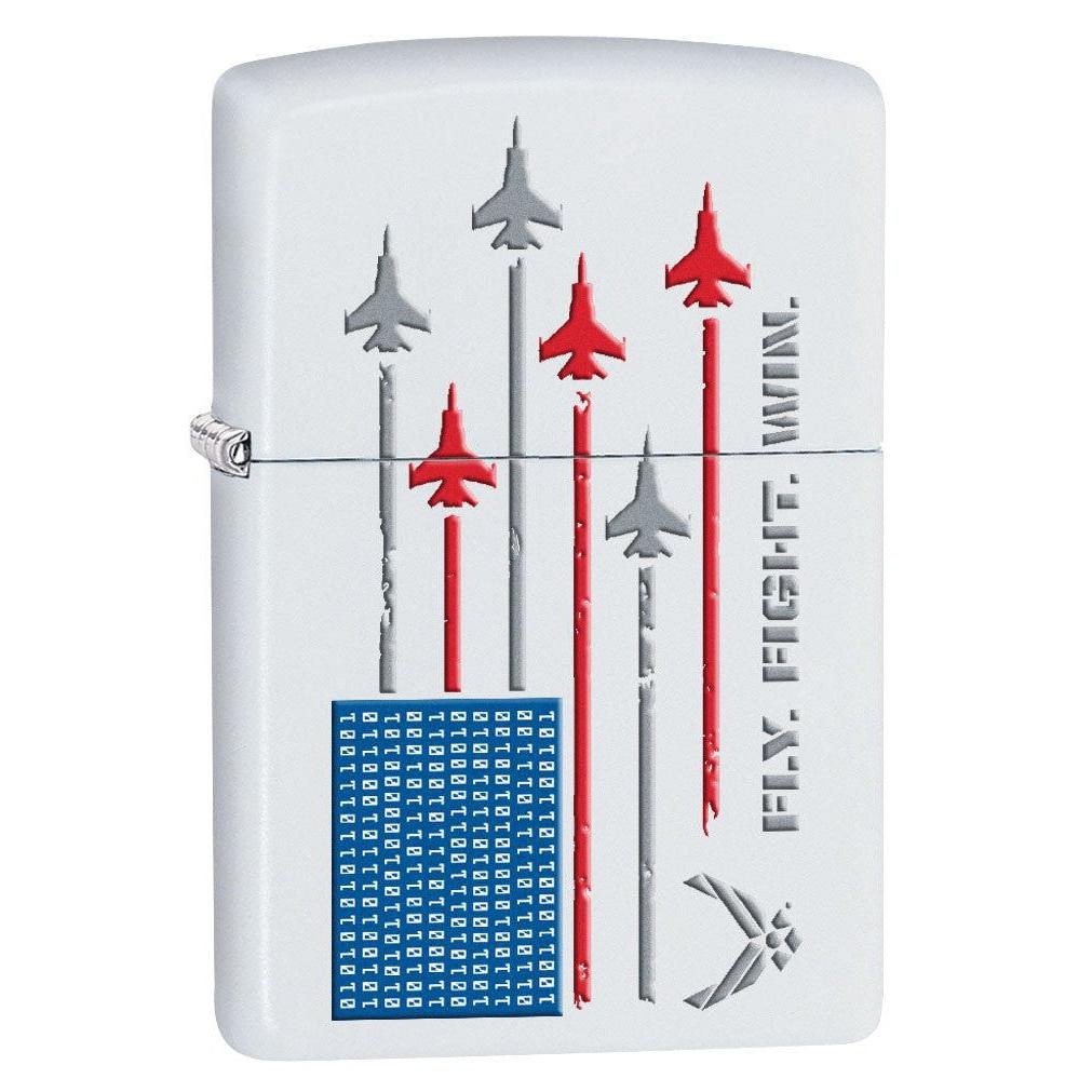 Zippo Lighter: U.S. Air Force Flag of Jets - White Matte 80385