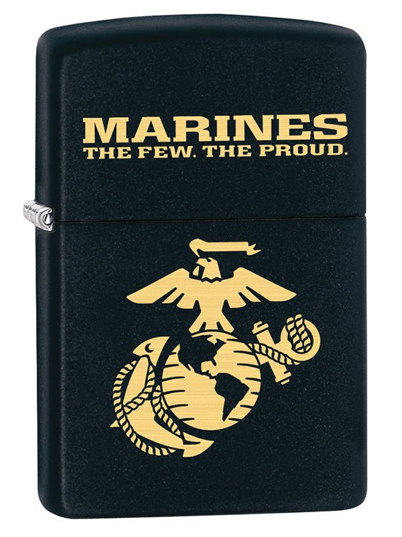 Zippo Lighter: USMC Marine Corps Logo - Black Matte 79707