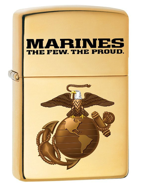 Zippo Lighter: USMC Marine Corps Logo - High Polish Brass 79704