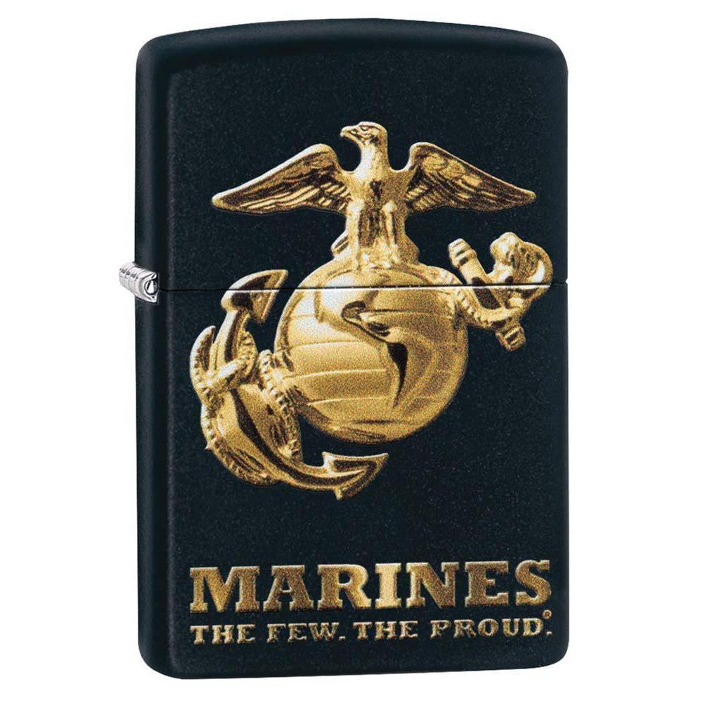 Zippo Lighter: USMC Marines, The Few The Proud - Black Matte 81190