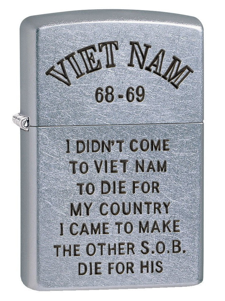 Zippo Lighter: Vietnam Trench Art, Country - Street Chrome 80784