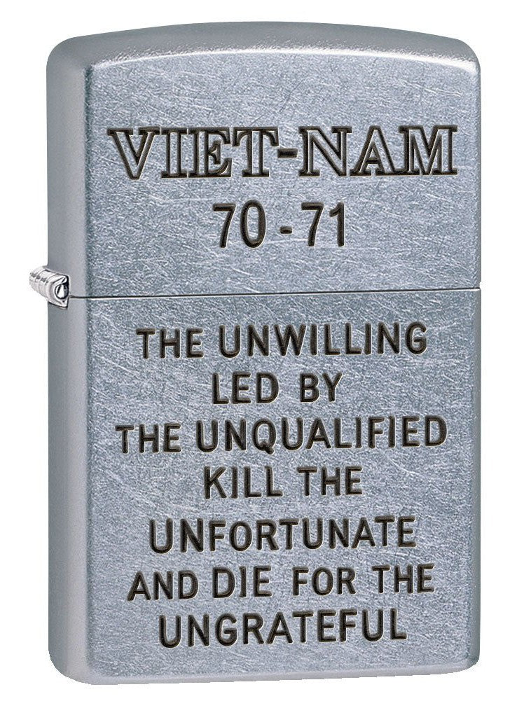Zippo Lighter: Vietnam Trench Art, Unwilling - Street Chrome 80781