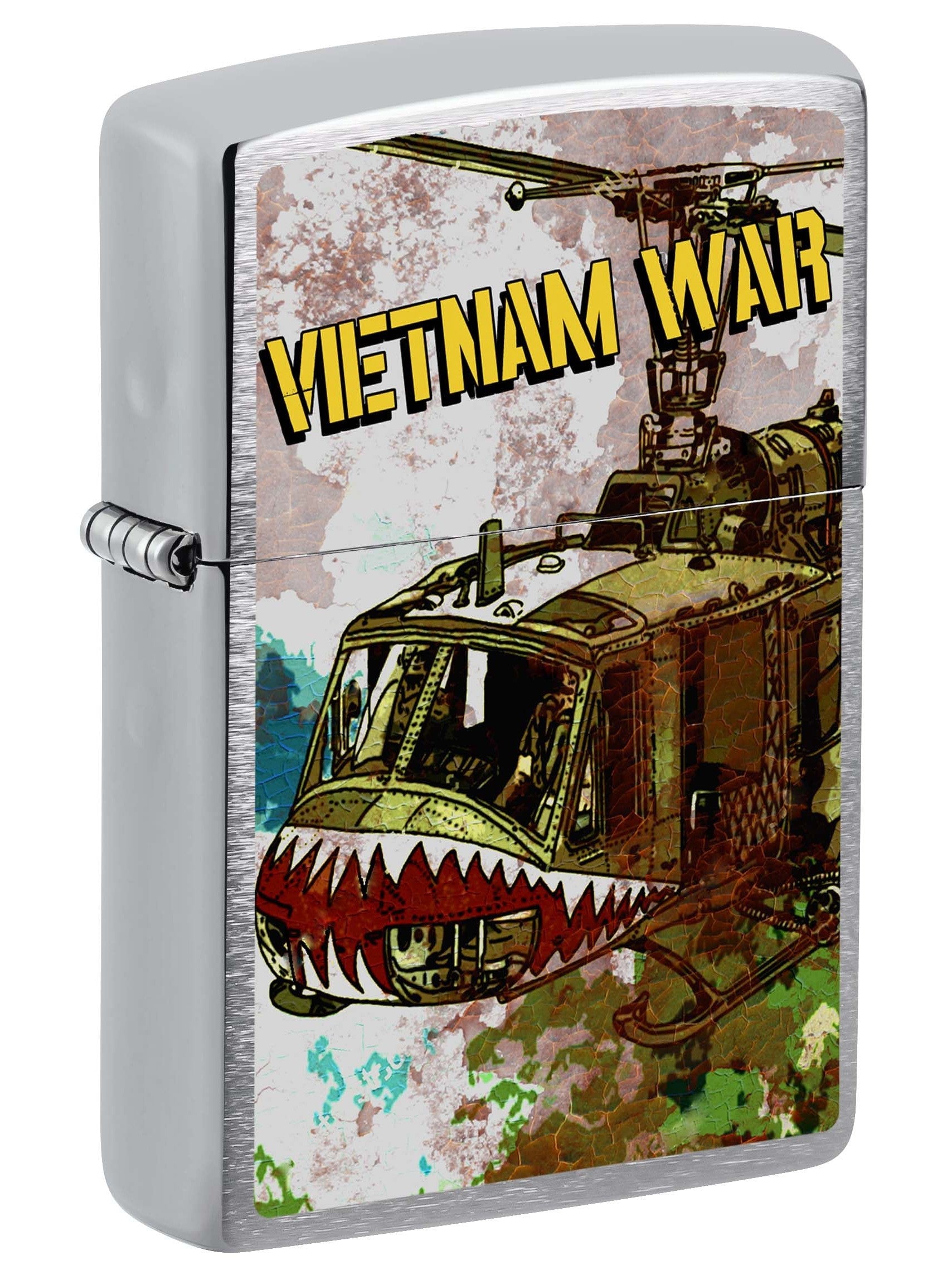 Zippo Lighter: Vietnam War Helicopter - Brushed Chrome 80977