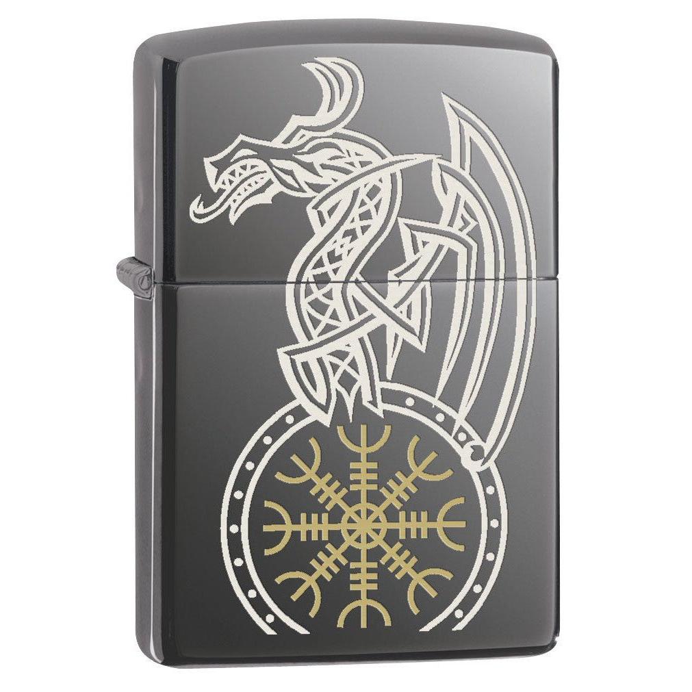 Zippo Lighter: Viking Dragon - Black Ice 80625