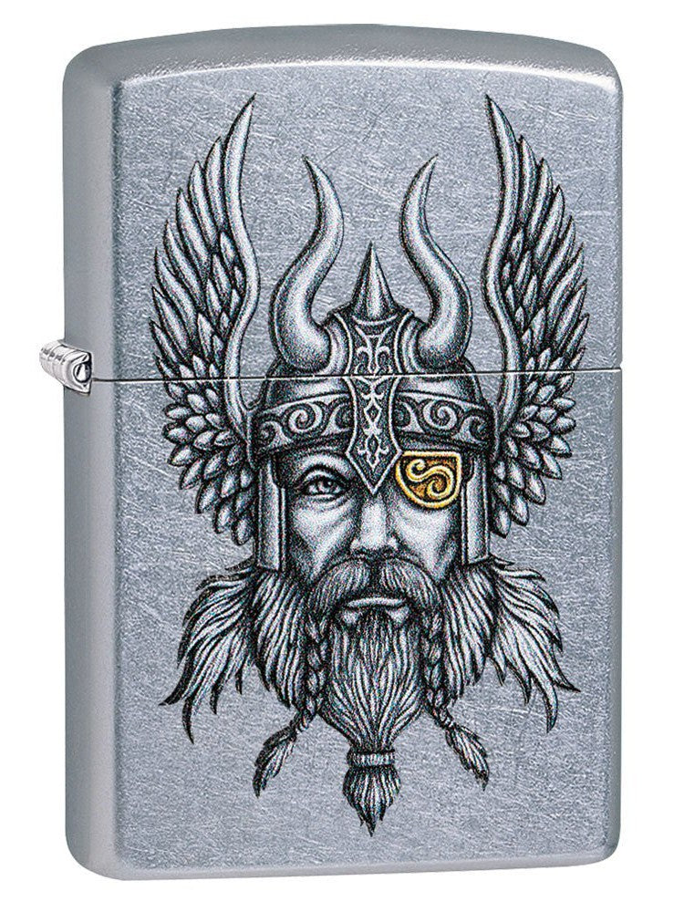 Zippo Lighter: Viking Warrior - Street Chrome 29871