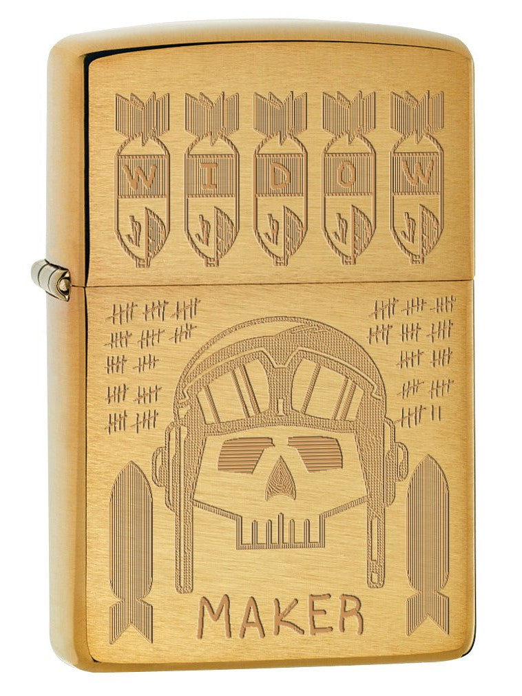 Zippo Lighter: Widow Maker, Trench Art - Brushed Brass 77385