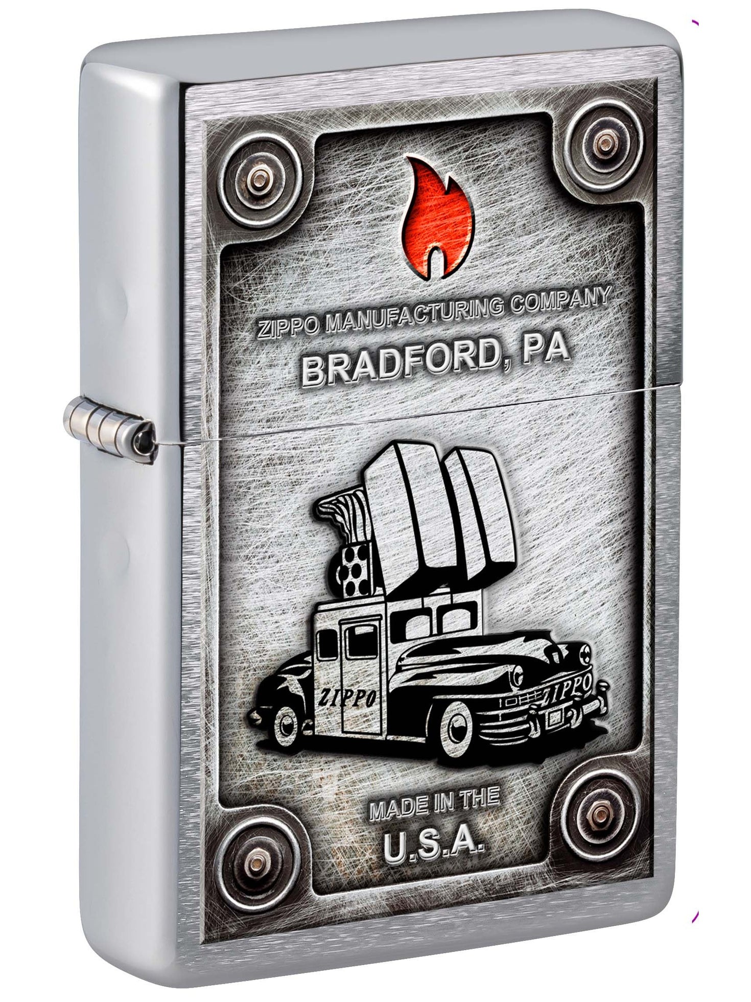 Zippo Lighter: Zippo Car Design - Brushed Chrome 81126