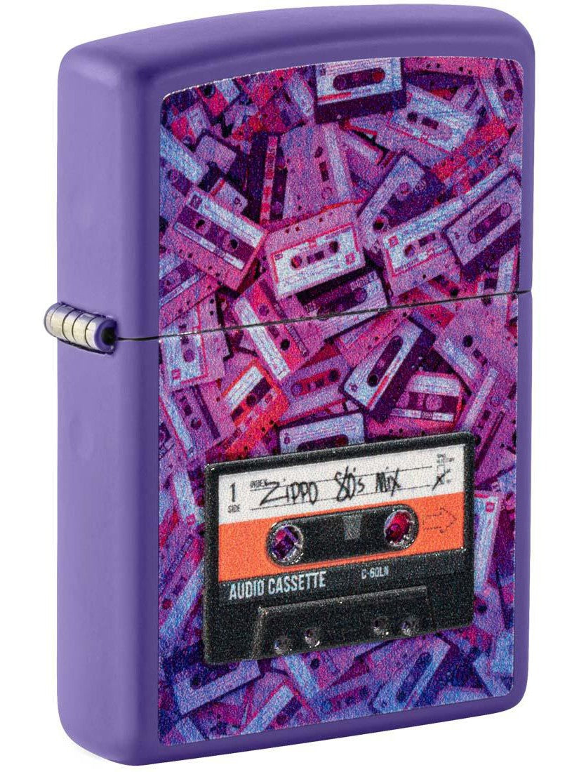 Zippo Lighter: Zippo Cassette Tape - Purple Matte 48521