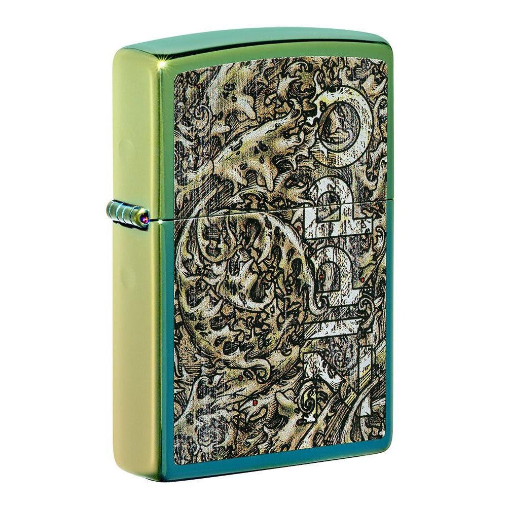 Zippo Lighter: Zippo Logo Design - High Polish Teal 49416