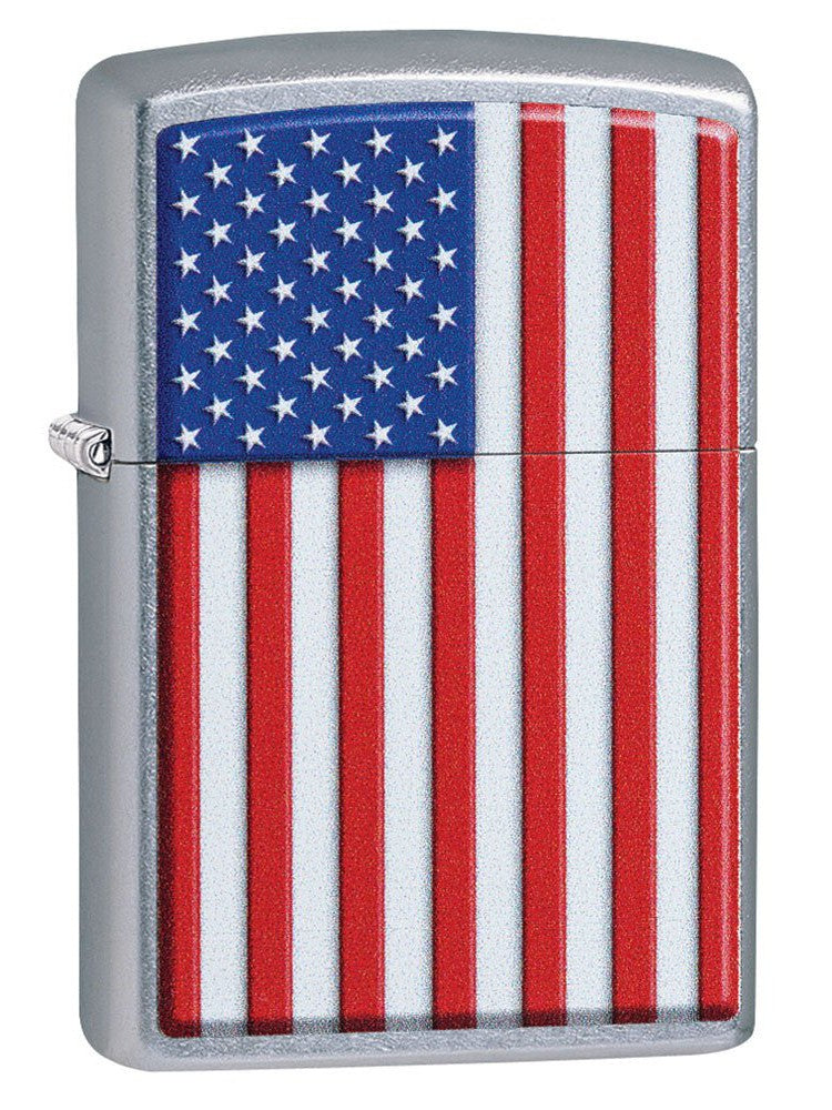 Zippo Pipe Lighter: American Flag - Street Chrome 29722PL