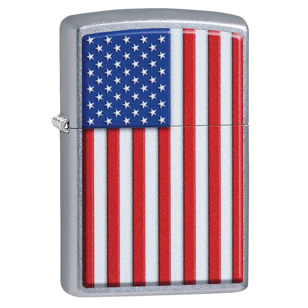Zippo Pipe Lighter: American Flag - Street Chrome 29722PL