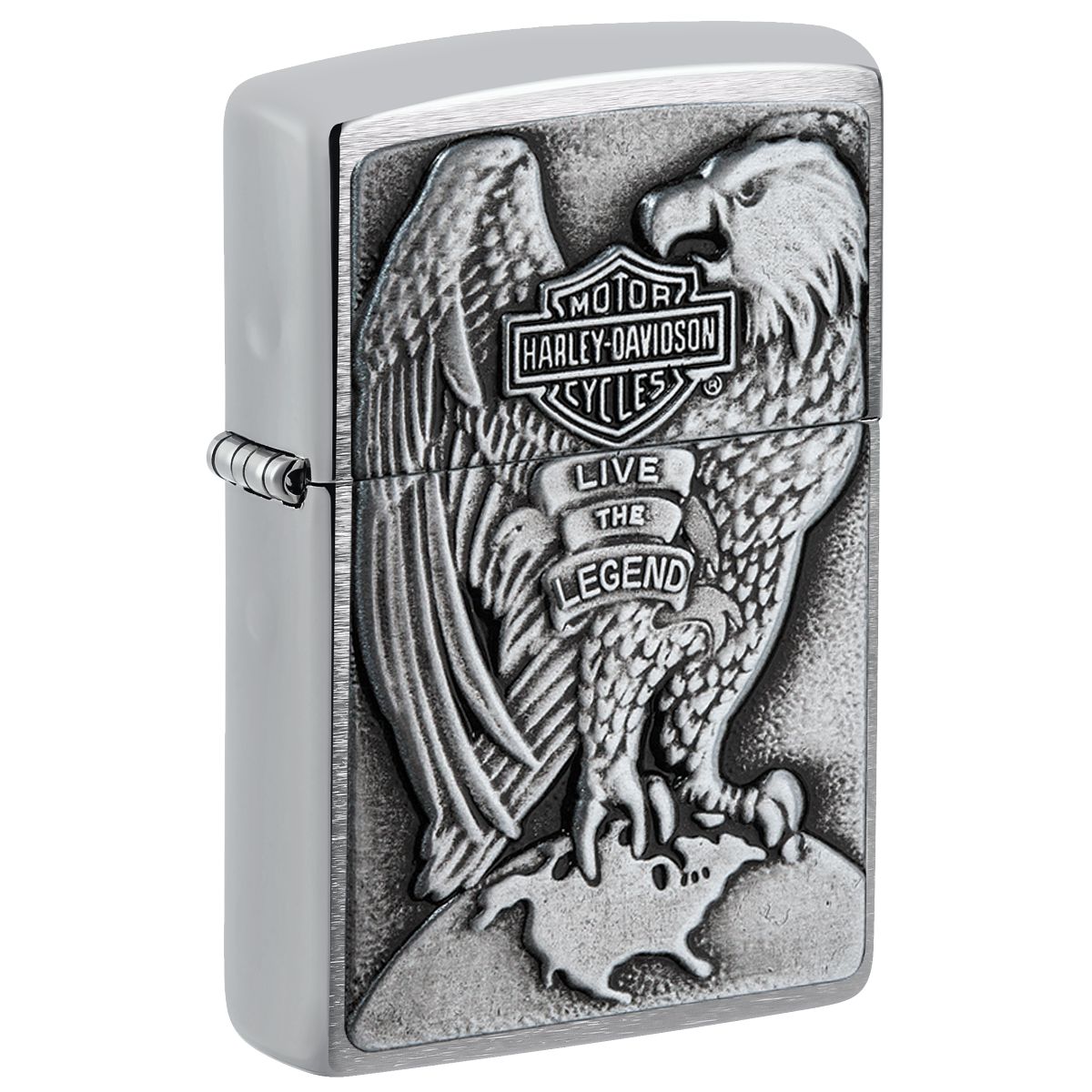 Zippo Lighter: Harley-Davidson Made In USA - Brushed Chrome