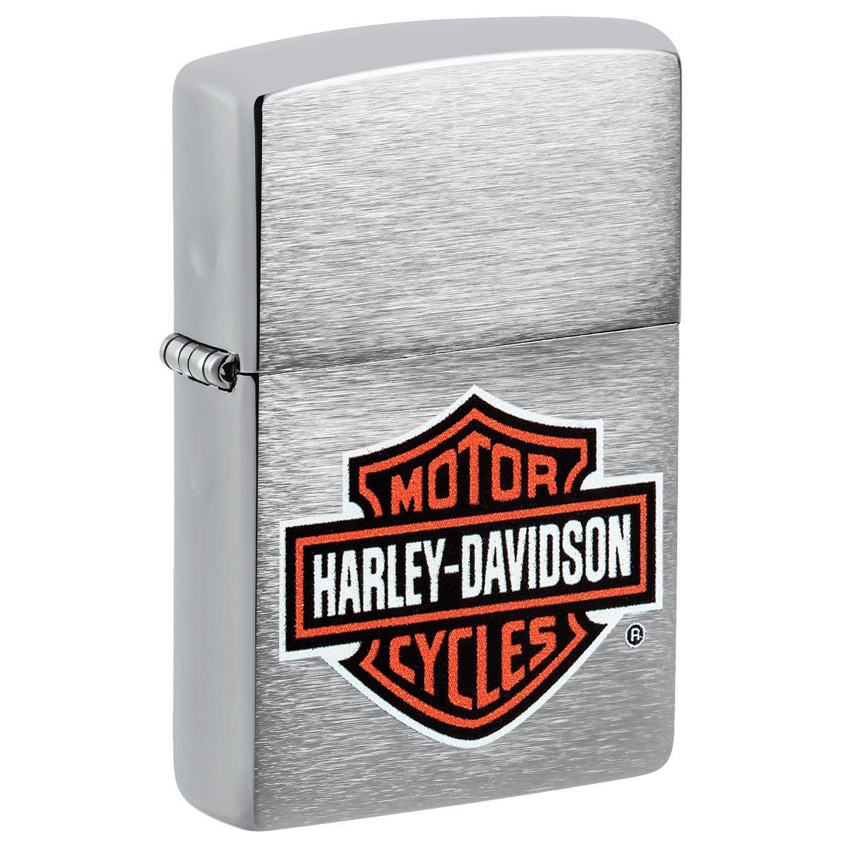 Zippo Lighter: Harley-Davidson Logo - Brushed Chrome 200HD.H252