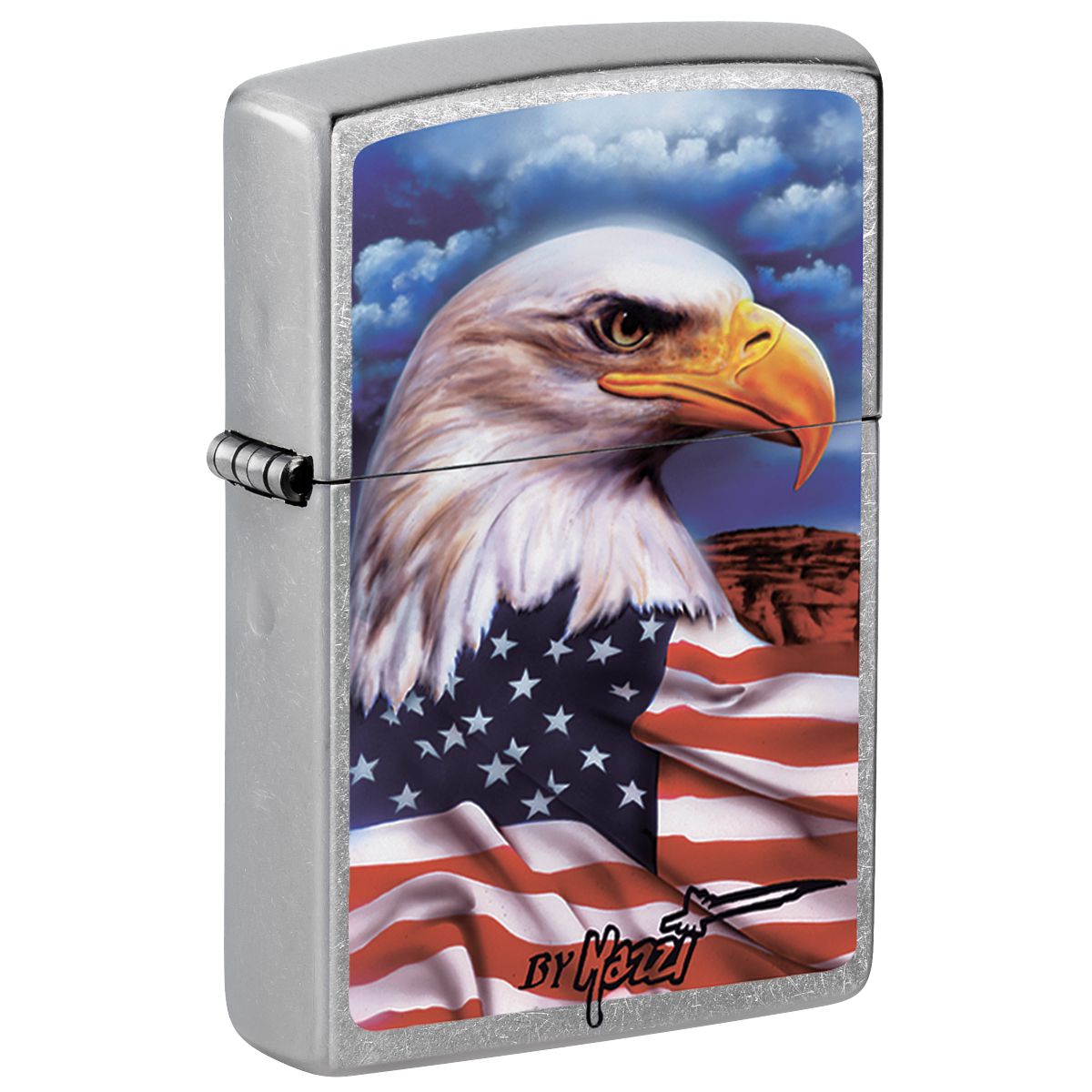 Zippo Lighter: American Eagle by Mazzi - Street Chrome 24764