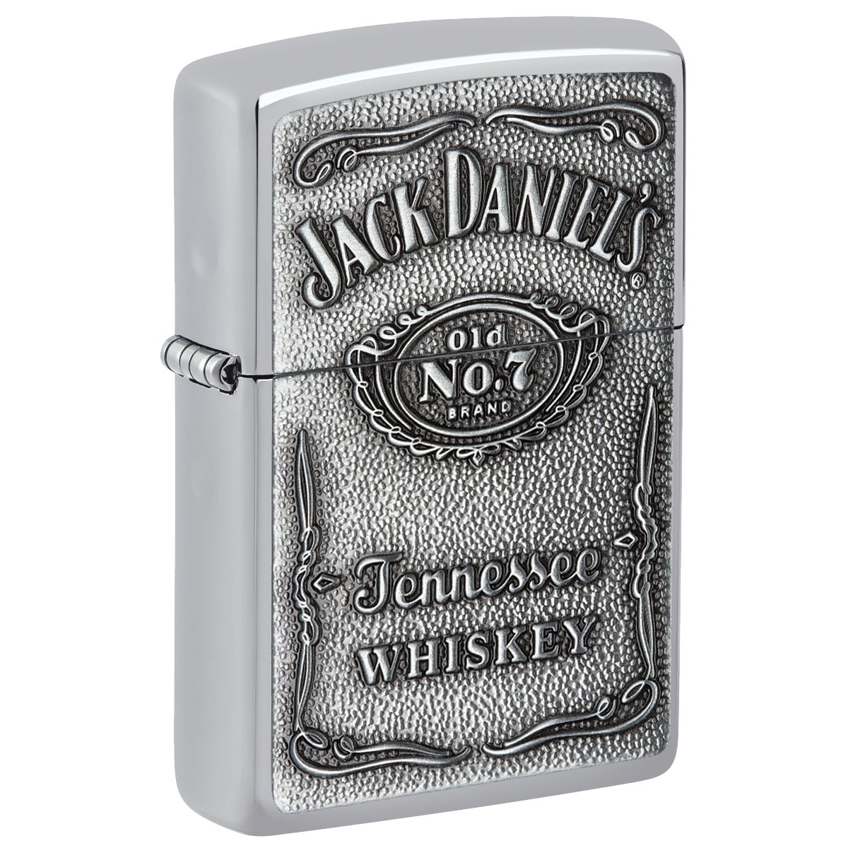 Zippo Lighter: Jack Daniels Pewter Emblem - HP Chrome 250JD.427