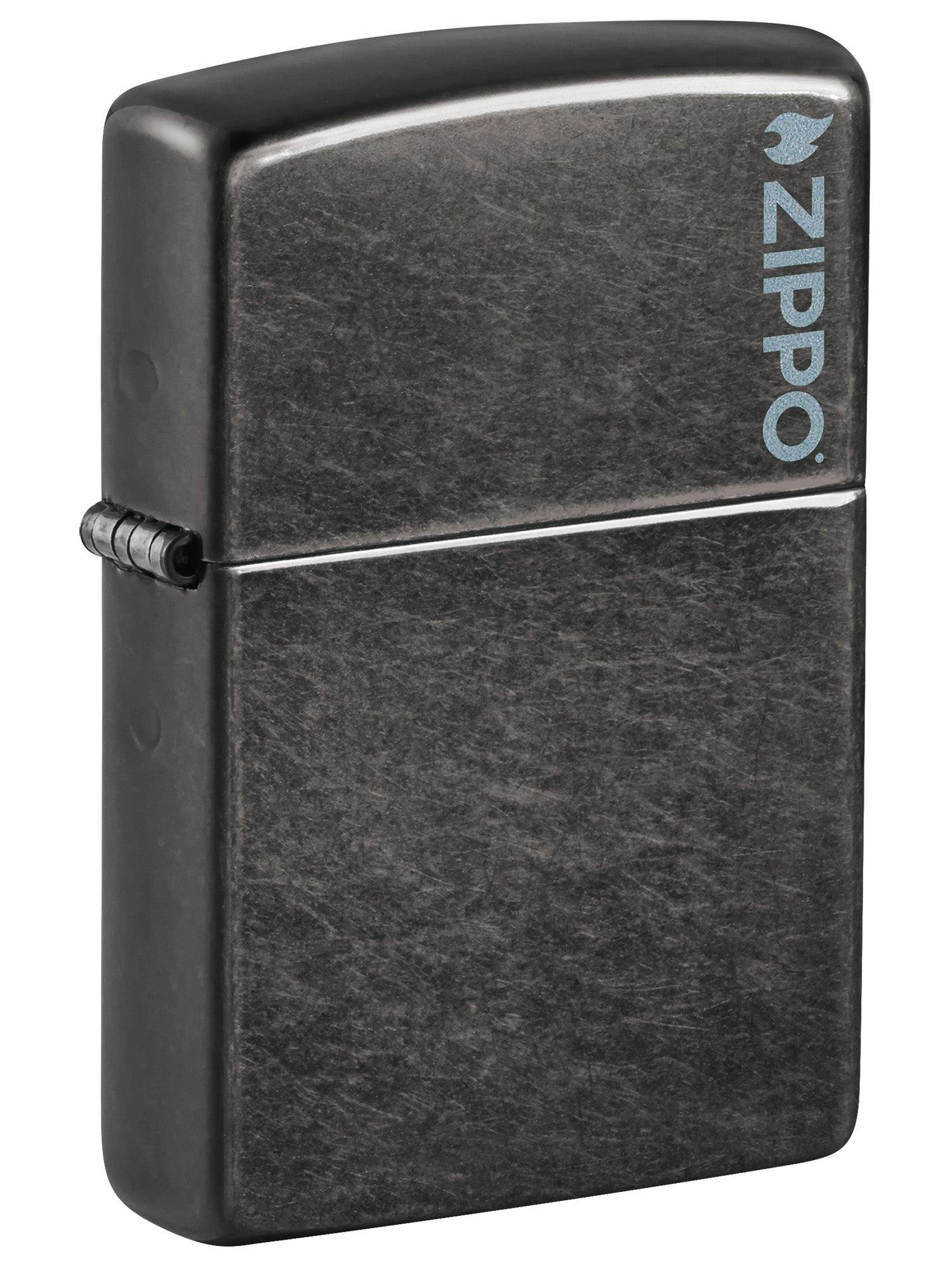 Zippo Lighter: Grey with Zippo Logo - 28378ZL