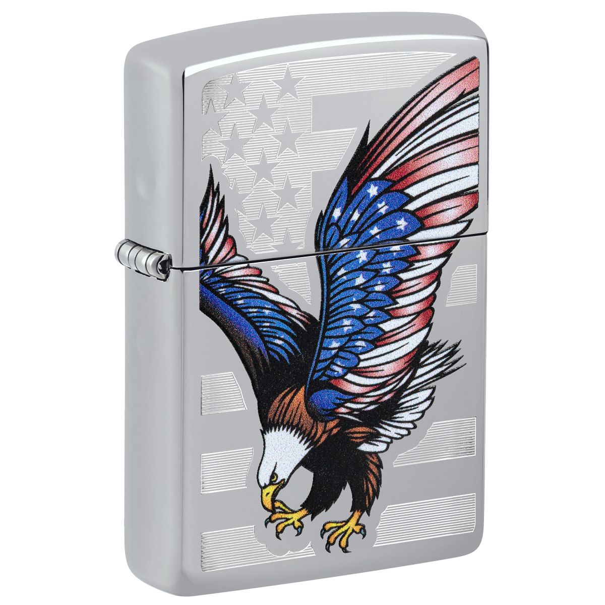 Zippo Lighter: American Eagle, Top Stamp - HP Chrome 28449