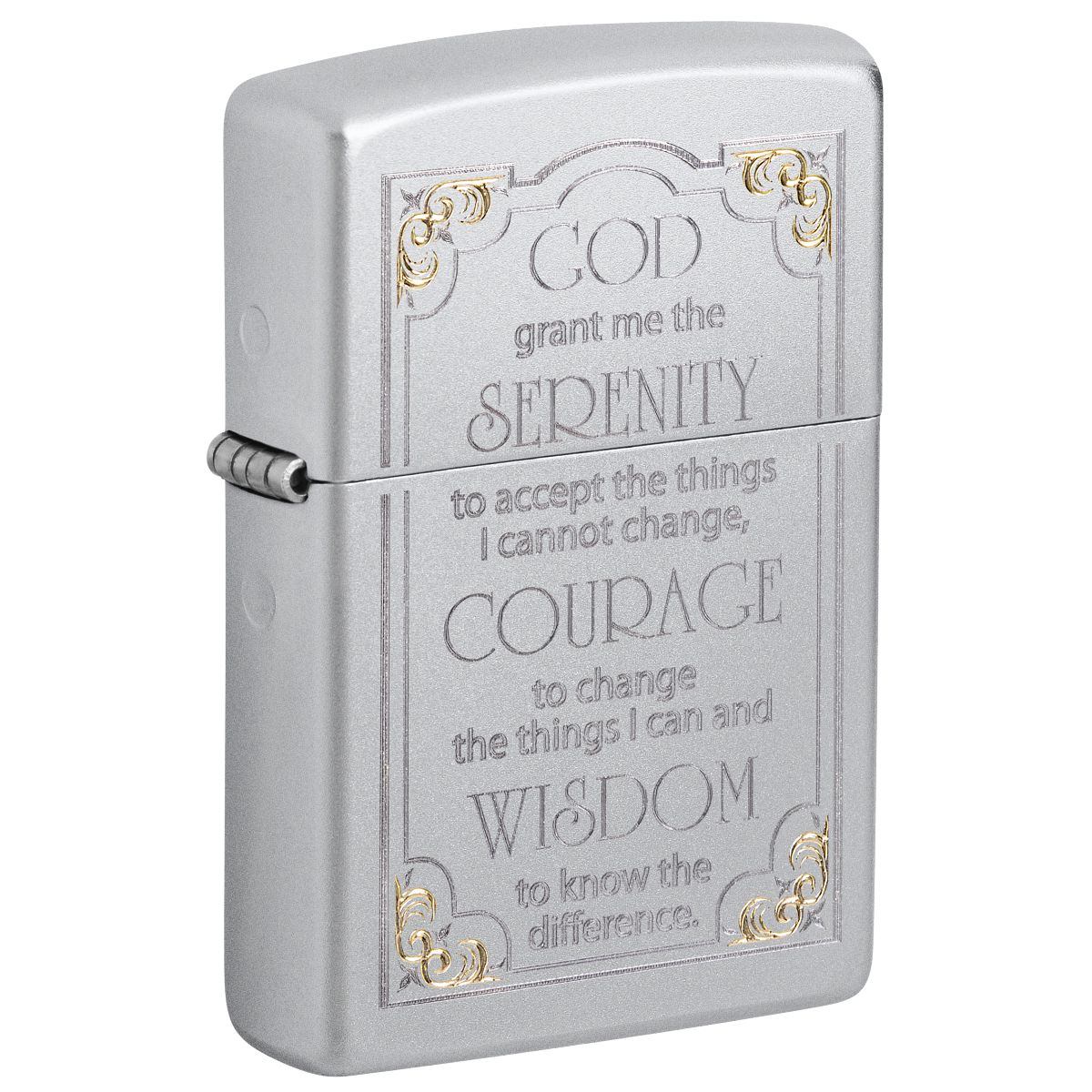 Zippo Lighter: Serenity Prayer - Satin Chrome 28458