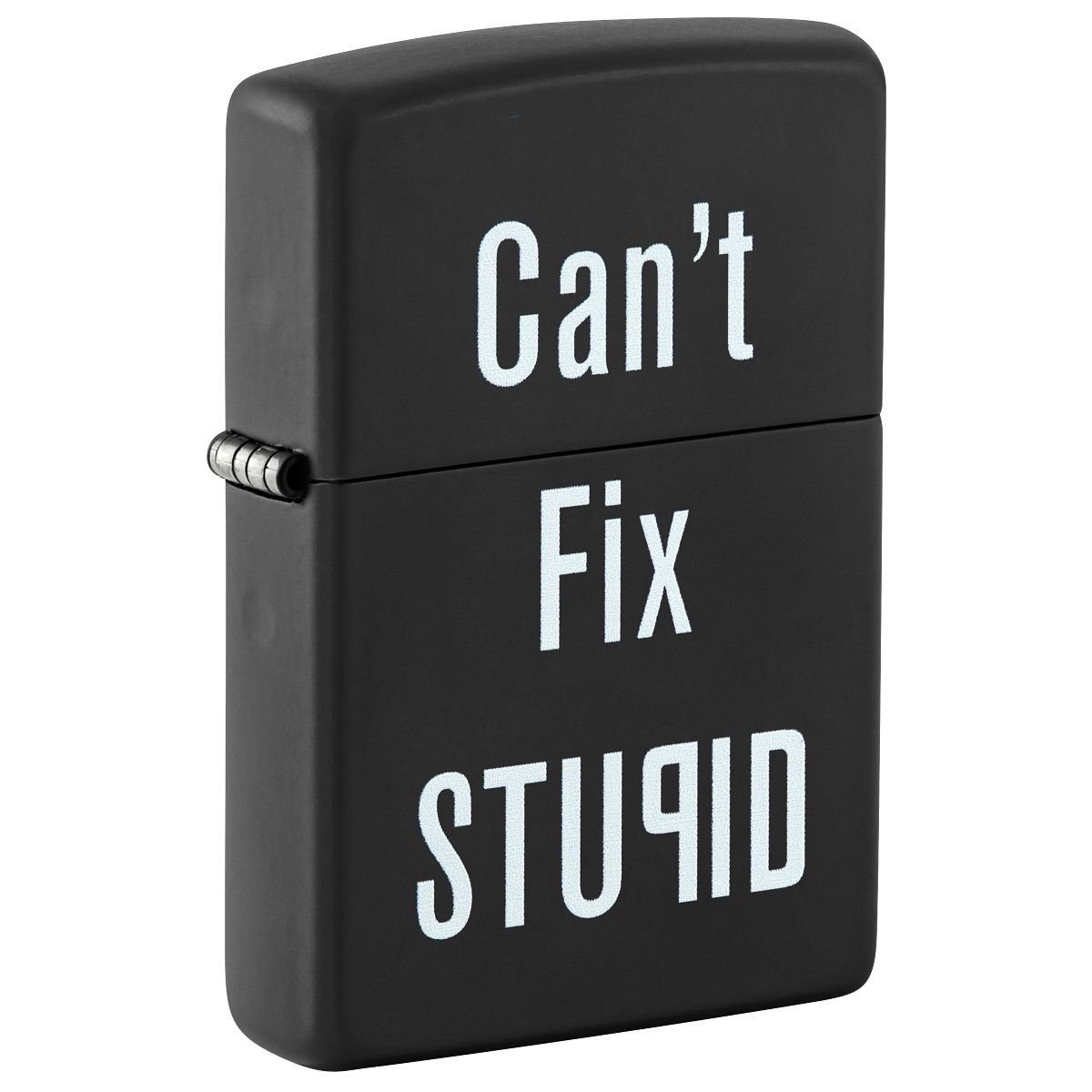 Zippo Lighter: Can't Fix Stupid - Black Matte 28664