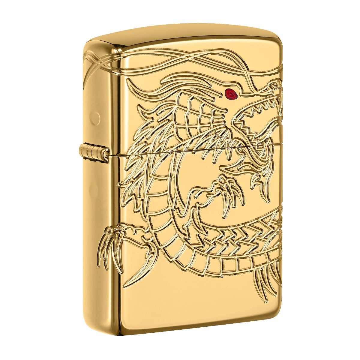 Zippo Lighter: Armor Multicut Dragon - High Polish Gold Plate 29265