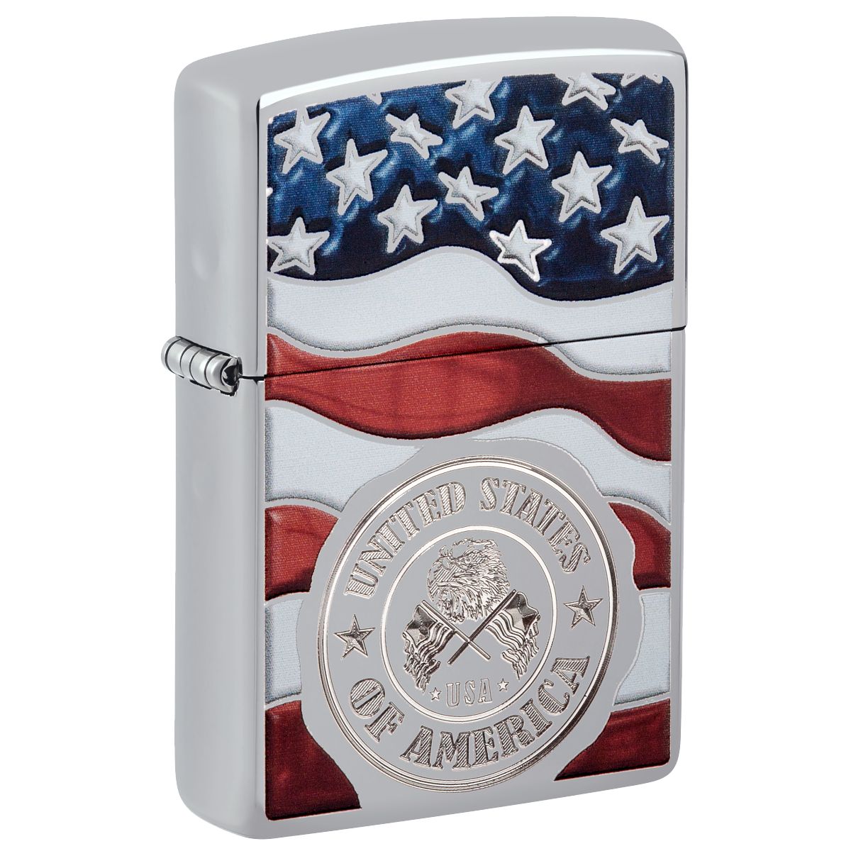 Zippo Lighter: United States of America - High Polish Chrome 29395