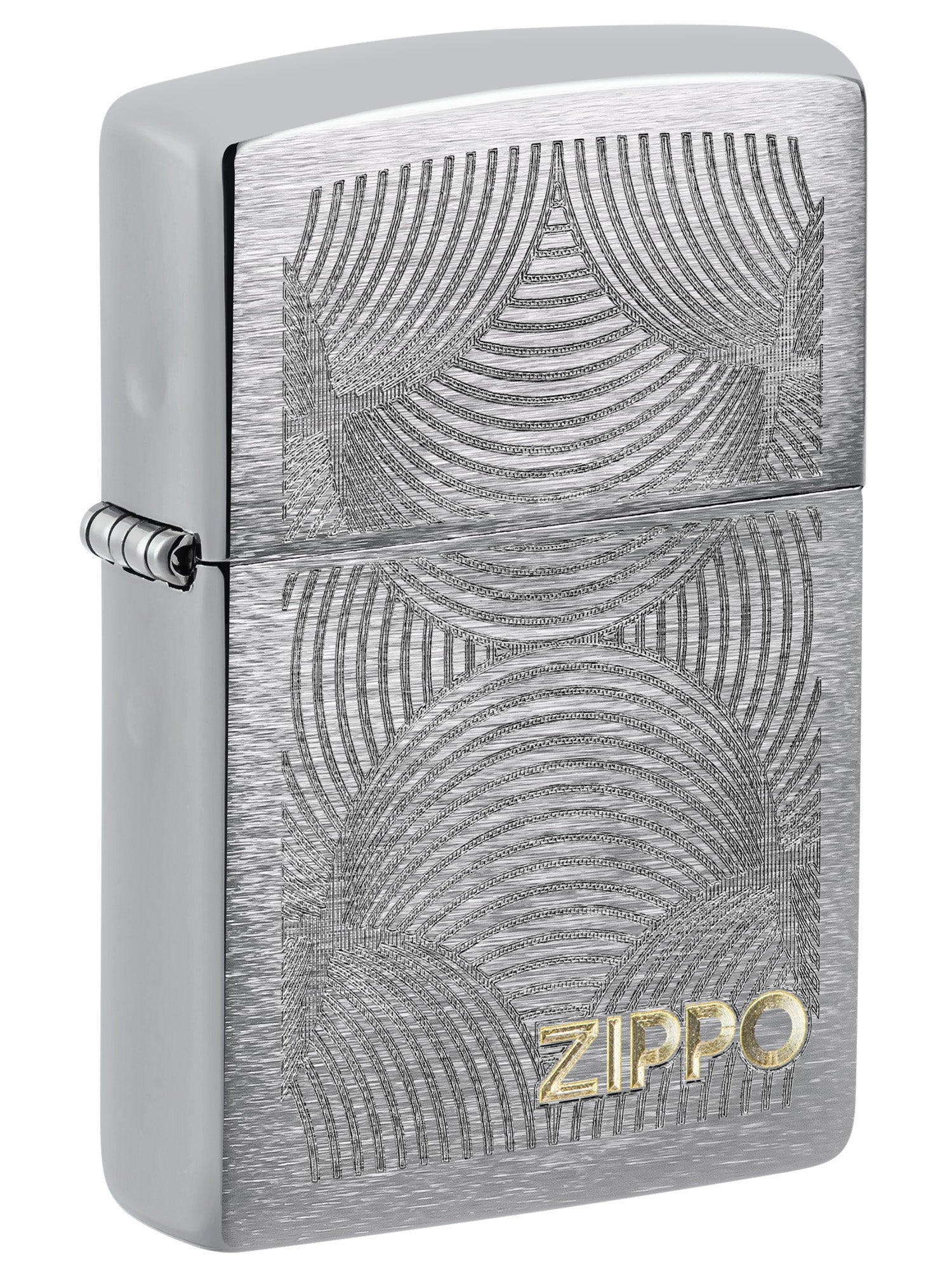 Zippo Lighter: Engraved Fans Design - Brushed Chrome 46027