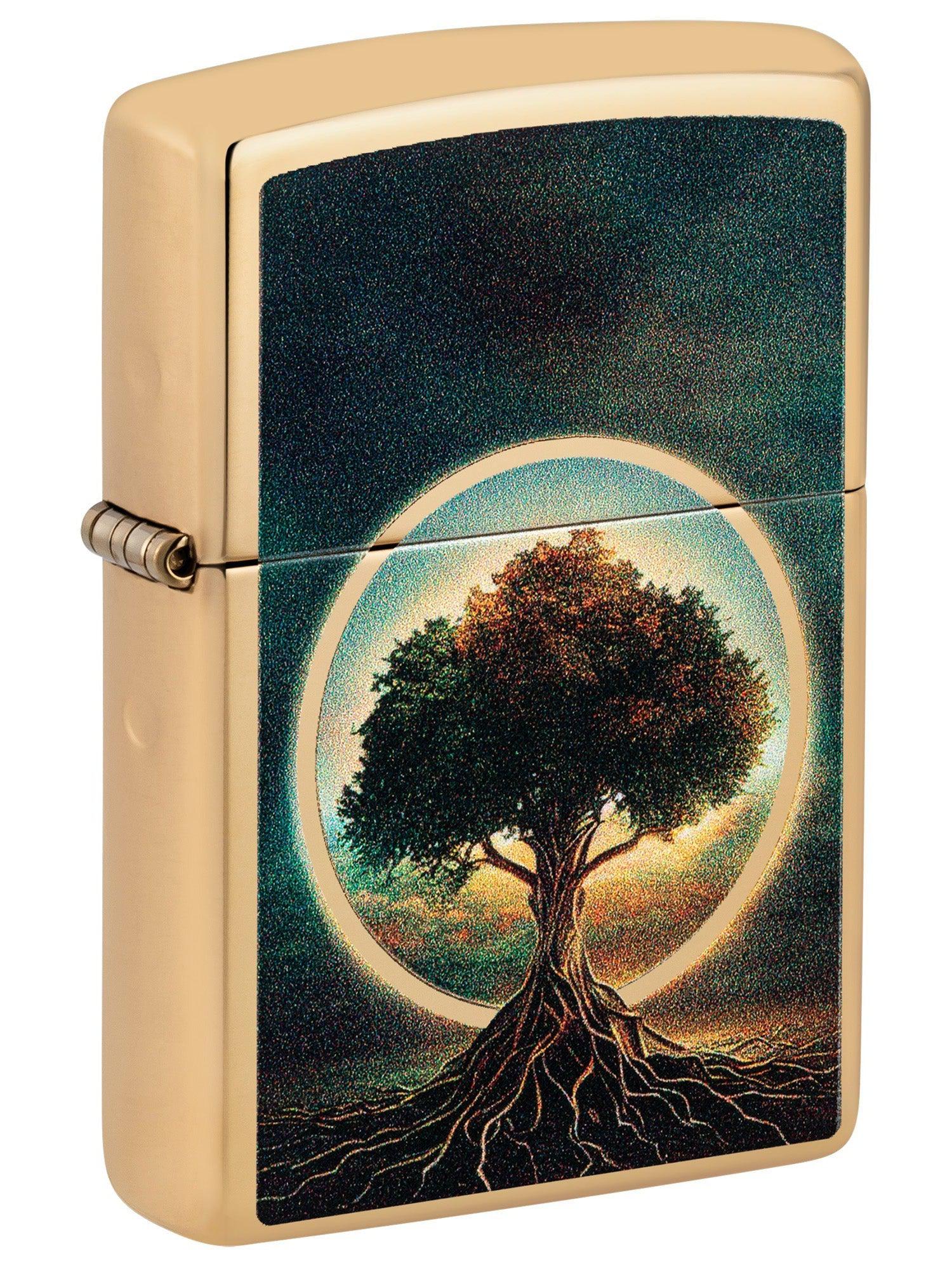 Zippo Lighter: Sacred Tree of Life - High Polish Brass 46045