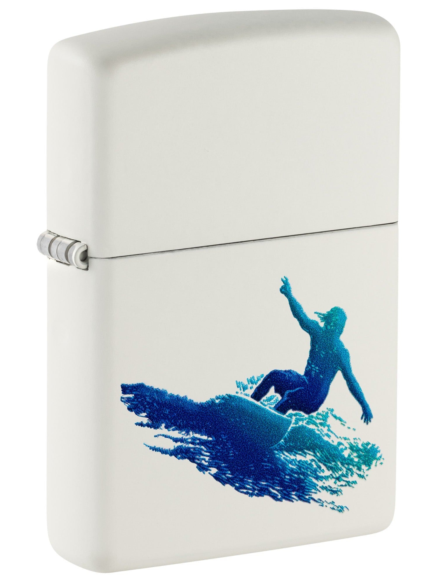 Zippo Lighter: Surfing Design - White Matte 46063