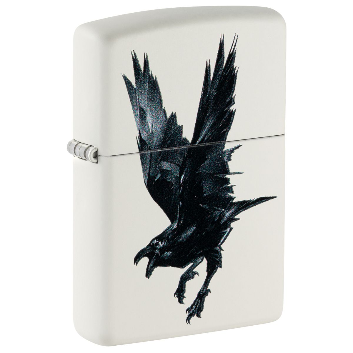 Zippo Lighter: Raven Bird - White Matte 46077