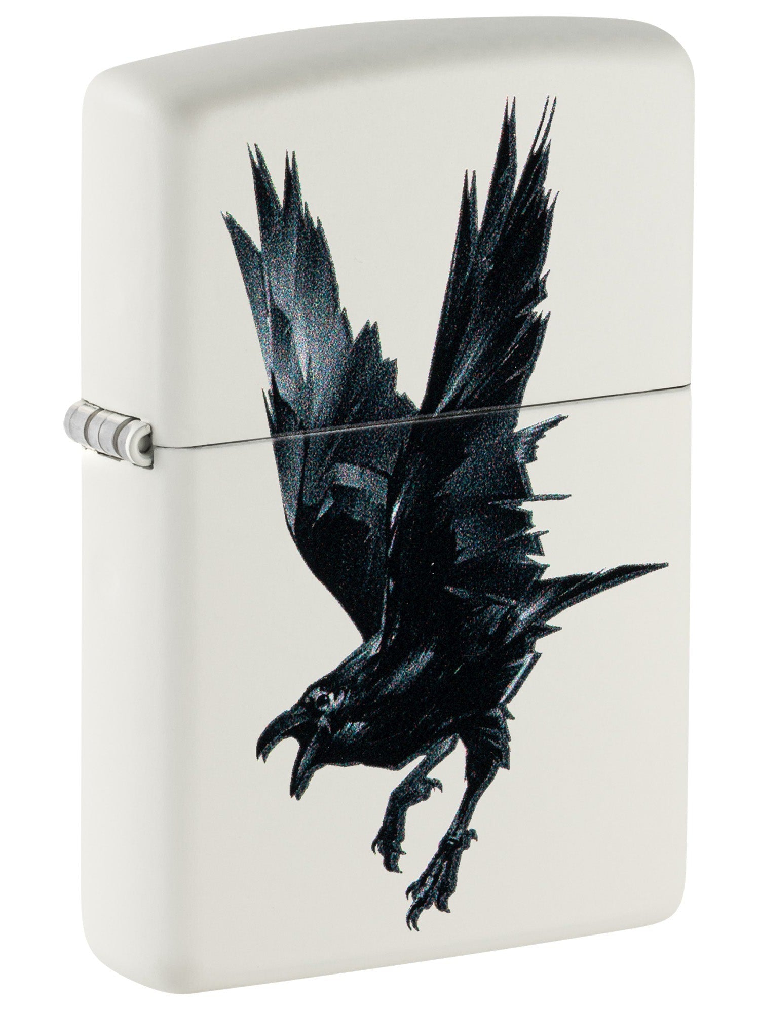 Zippo Lighter: Raven Bird - White Matte 46077