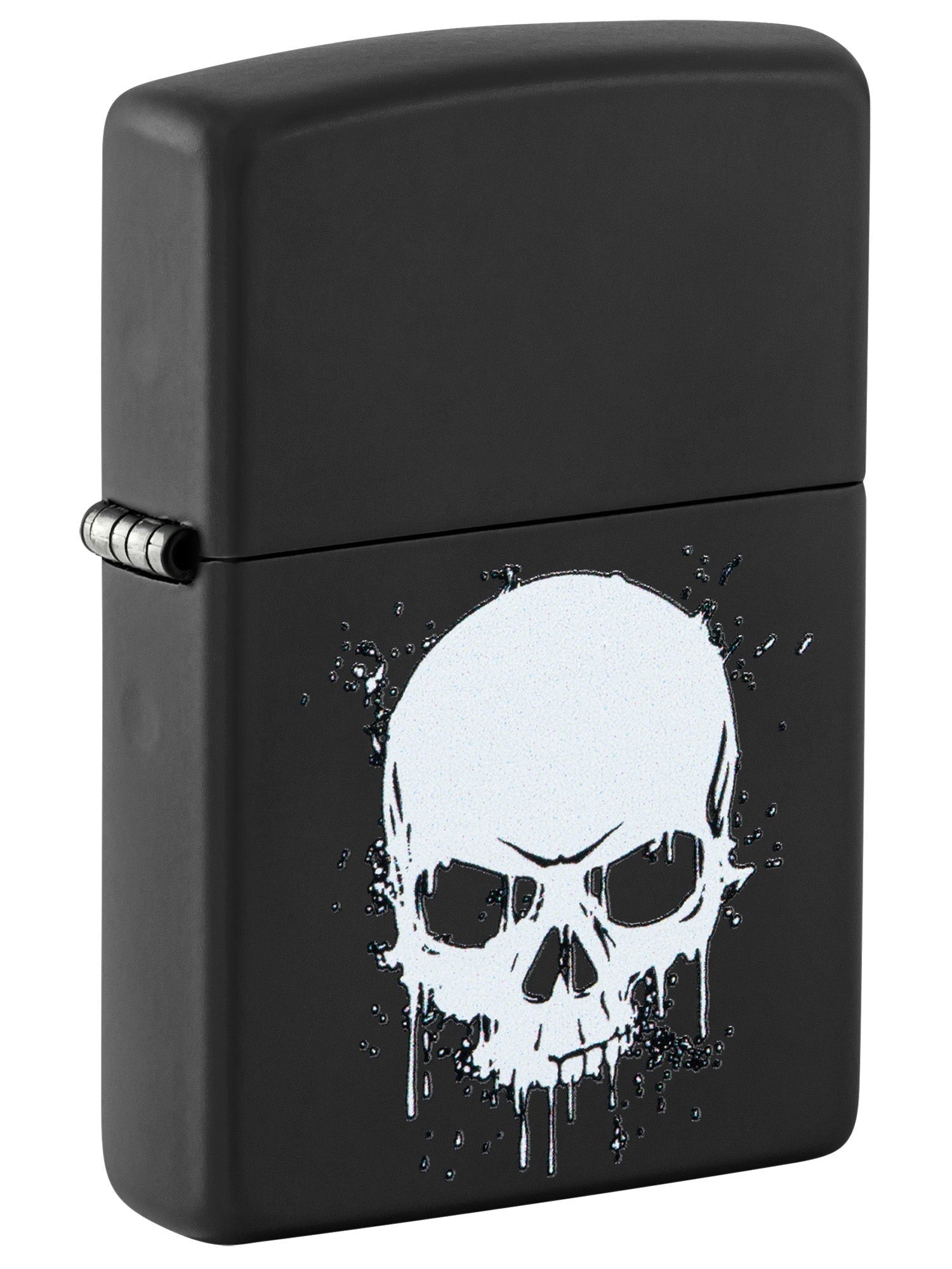 Zippo Lighter: Dripping Skull - Black Matte 46088