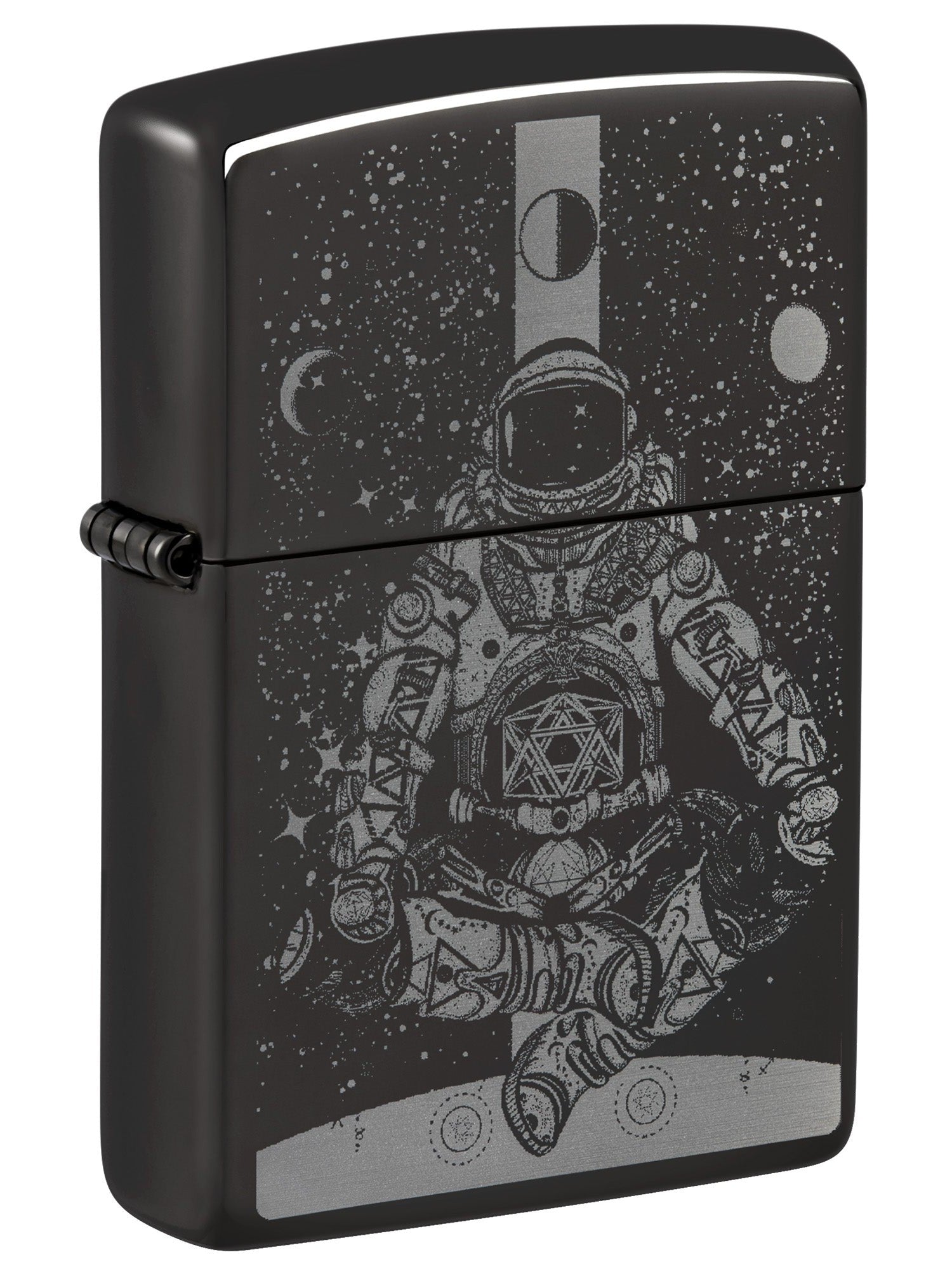 Zippo Lighter: Astronaut in Space, Photo Image - High Polish Black 46106