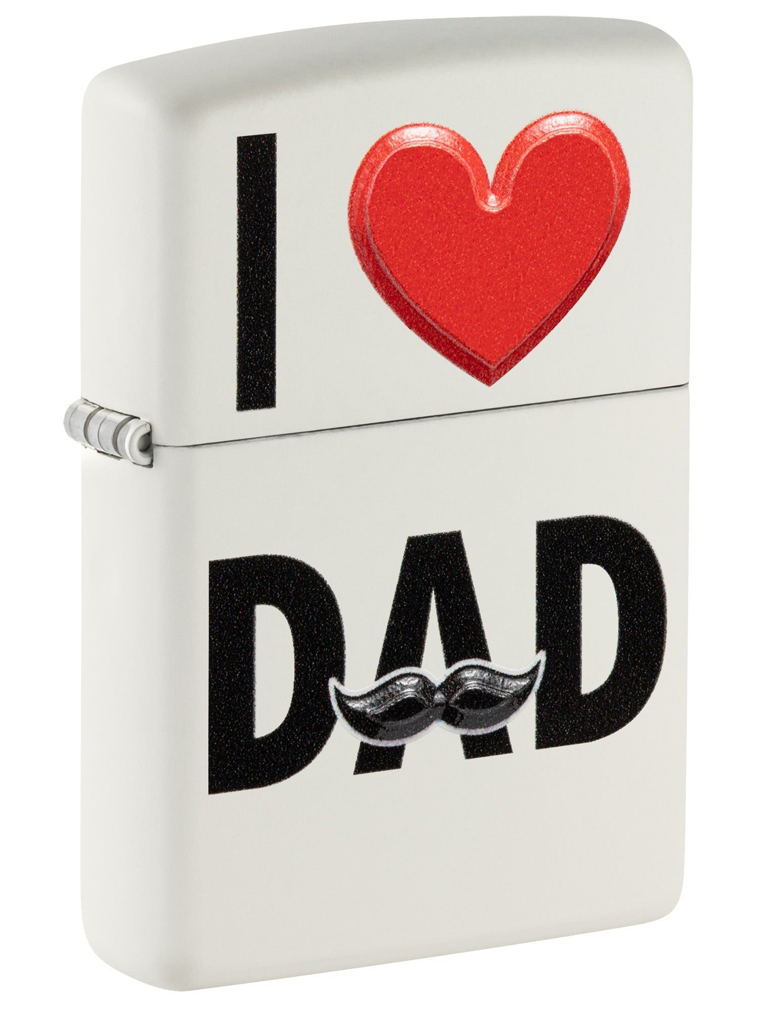 Zippo Lighter: I Love Dad, Raised Print - White Matte 46114