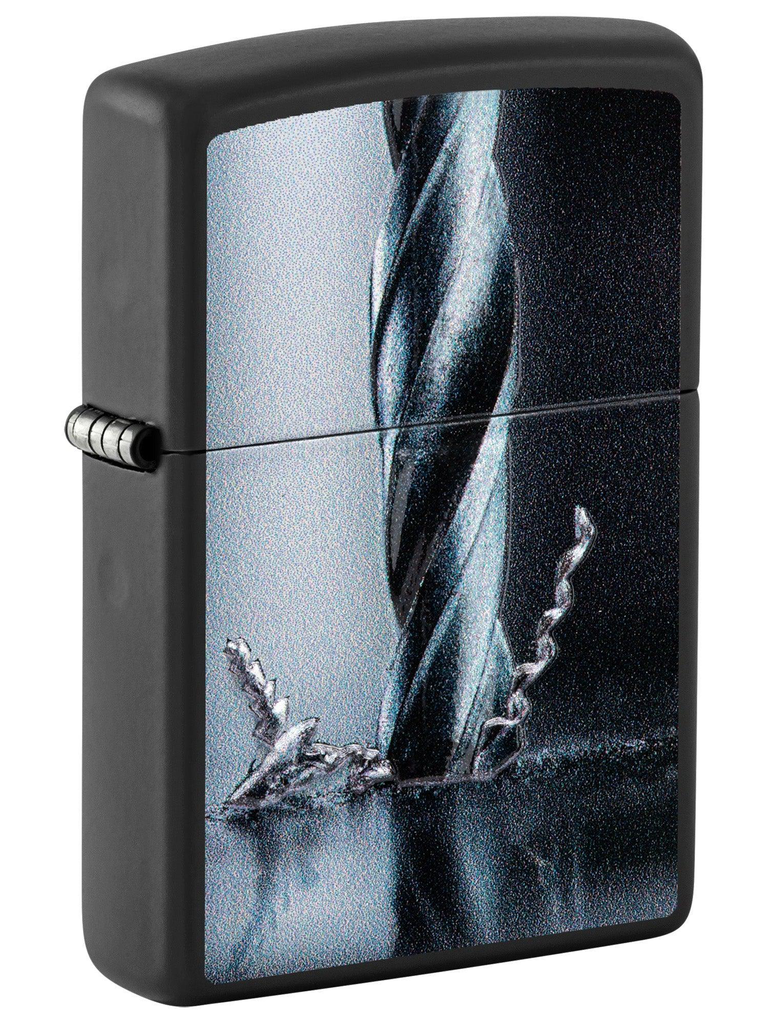 Zippo Lighter: Metal Drill, Raised Print - Black Matte 46115