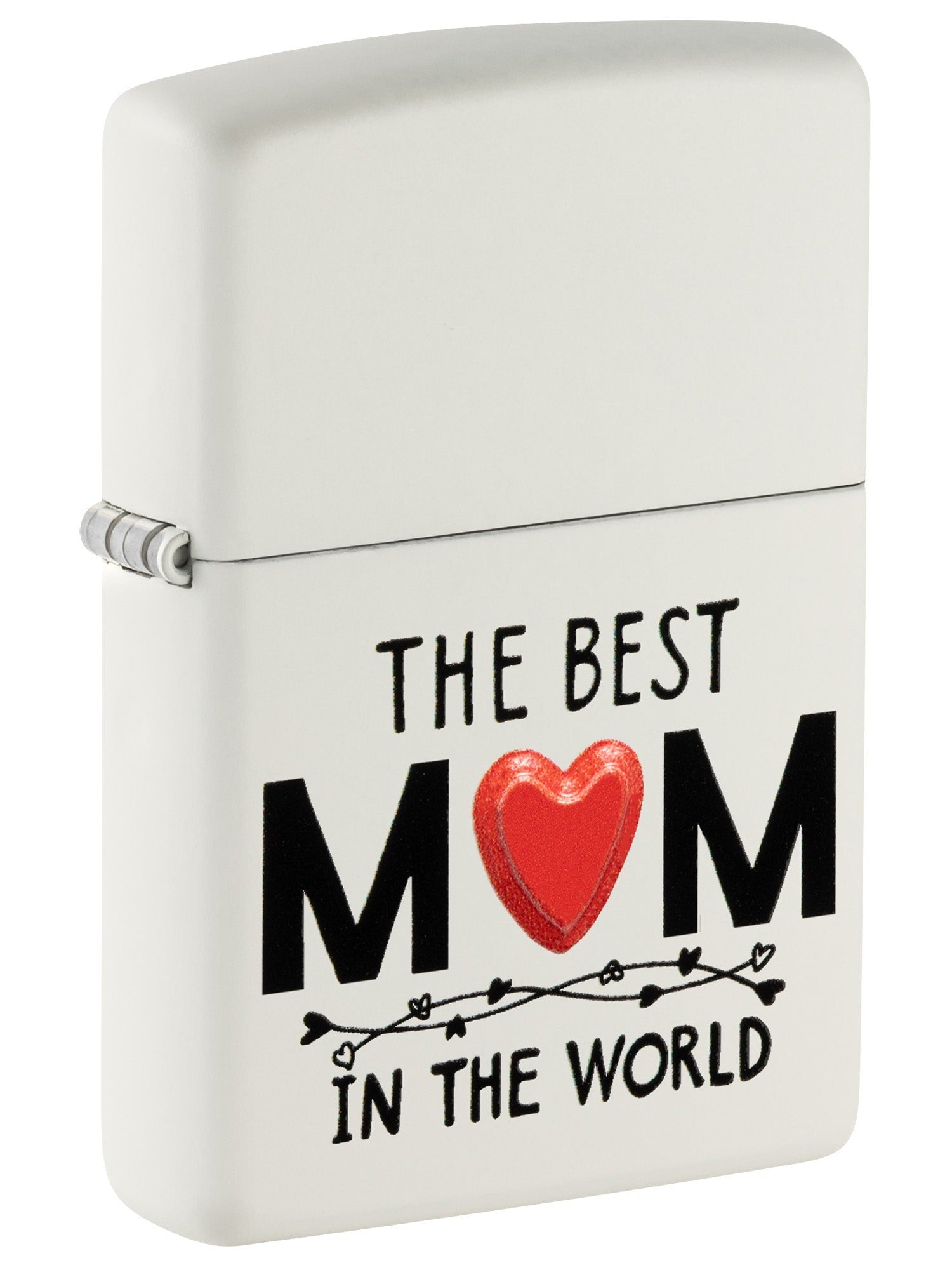 Zippo Lighter: The Best Mom, Raised Print - White Matte 46116