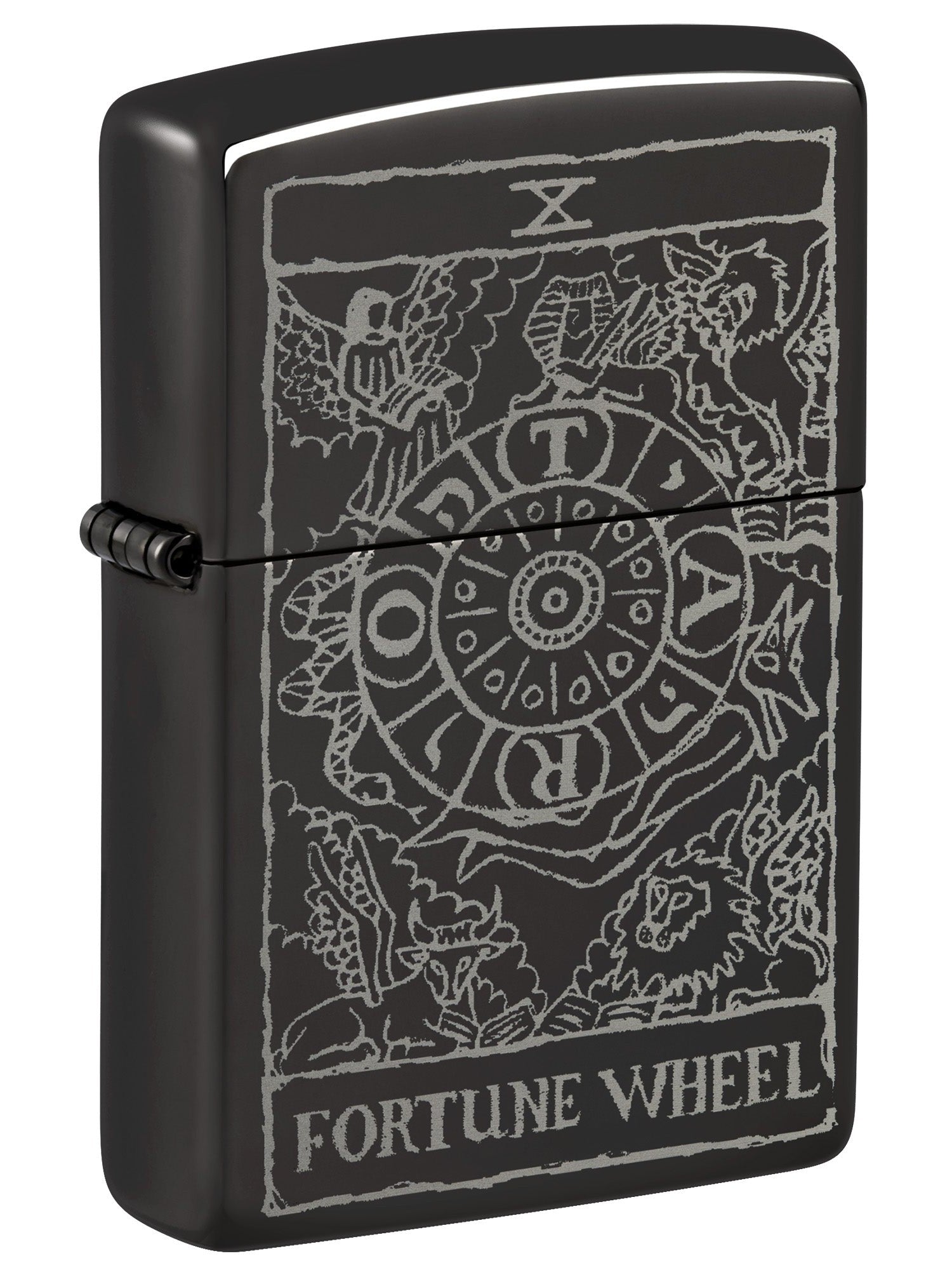 Zippo Lighter: Fortune Wheel - High Polish Black 46138