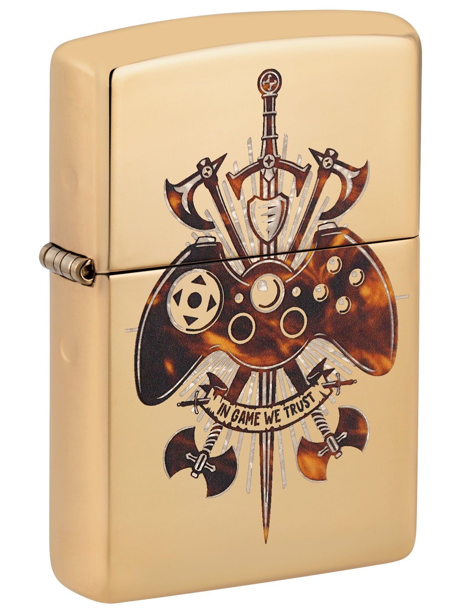 Zippo Lighter: Gamer Creed Design - High Polish Brass 46141