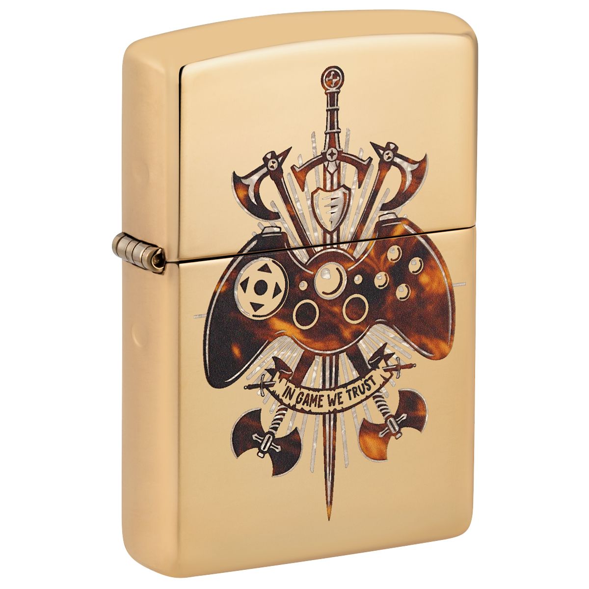 Zippo Lighter: Gamer Creed Design - High Polish Brass 46141